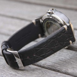 Arezzo TRIBAL 22mm Alligator noir bracelet de montre