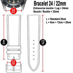 Arezzo DARKGATOR 24mm Alligator Miel