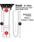 Arezzo TRIBAL 22mm Alligator noir bracelet de montre