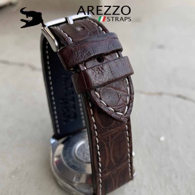 DARK-CROCO 20mm crocodile MARRON Arezzo