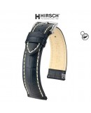 Watchstrap Hirsch Modena black 18mm white stiches