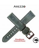 bracelet montre cuir homme 20mm arezzo explorer waterproof