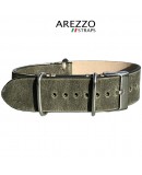 Bracelet NATO Arezzo Cuir kaki 20mm