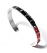 Bracelet Speedometer Rouge Noir et Inox Poli